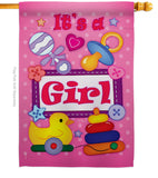 Baby Girl - Family Special Occasion Vertical Impressions Decorative Flags HG115068 Imported