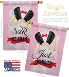 Just Married - Family Special Occasion Vertical Impressions Decorative Flags HG115102 Made In USA