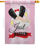 Just Married - Family Special Occasion Vertical Impressions Decorative Flags HG115102 Made In USA