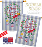 Happy Anniversary - Family Special Occasion Vertical Impressions Decorative Flags HG115103 Made In USA