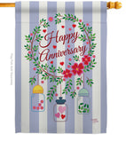 Happy Anniversary - Family Special Occasion Vertical Impressions Decorative Flags HG115103 Made In USA