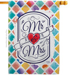 Mr & Mrs - Family Special Occasion Vertical Impressions Decorative Flags HG115112 Made In USA