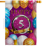 Happy 5th Anniversary - Family Special Occasion Vertical Impressions Decorative Flags HG115184 Made In USA