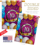 Happy 10th Anniversary - Family Special Occasion Vertical Impressions Decorative Flags HG115185 Made In USA