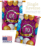 Happy 10th Anniversary - Family Special Occasion Vertical Impressions Decorative Flags HG115185 Made In USA