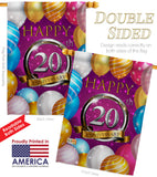 Happy 20th Anniversary - Family Special Occasion Vertical Impressions Decorative Flags HG115187 Made In USA