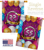 Happy 55th Anniversary - Family Special Occasion Vertical Impressions Decorative Flags HG115194 Made In USA