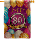 Happy 80th Anniversary - Family Special Occasion Vertical Impressions Decorative Flags HG115199 Made In USA