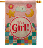 It's a Baby Girl - Family Special Occasion Vertical Impressions Decorative Flags HG115216 Made In USA