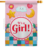 It's a Baby Girl - Family Special Occasion Vertical Impressions Decorative Flags HG115216 Made In USA