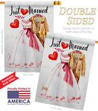 Just Married - Family Special Occasion Vertical Impressions Decorative Flags HG115222 Made In USA