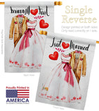 Just Married - Family Special Occasion Vertical Impressions Decorative Flags HG115222 Made In USA