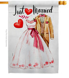 Just Married - Family Special Occasion Vertical Impressions Decorative Flags HG115222 Made In USA