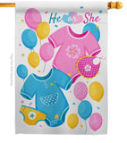 He Or She - Family Special Occasion Vertical Impressions Decorative Flags HG115262 Made In USA