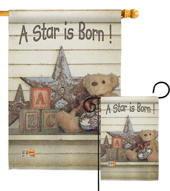 A Star is Born! - Family Special Occasion Vertical Impressions Decorative Flags HG115076 Made In USA