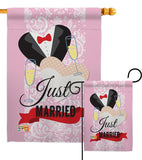 Just Married - Family Special Occasion Vertical Impressions Decorative Flags HG115102 Made In USA