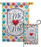 Mr & Mrs - Family Special Occasion Vertical Impressions Decorative Flags HG115112 Made In USA
