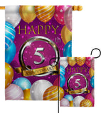 Happy 5th Anniversary - Family Special Occasion Vertical Impressions Decorative Flags HG115184 Made In USA