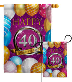 Happy 40th Anniversary - Family Special Occasion Vertical Impressions Decorative Flags HG115191 Made In USA