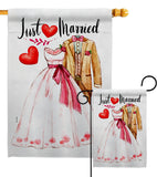 Just Married - Family Special Occasion Vertical Impressions Decorative Flags HG115222 Made In USA