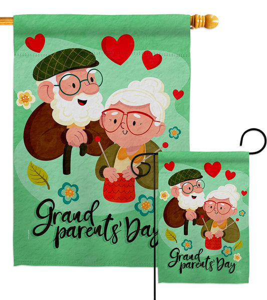 Grandparent's Day - Family Special Occasion Vertical Impressions Decorative Flags HG115226 Made In USA