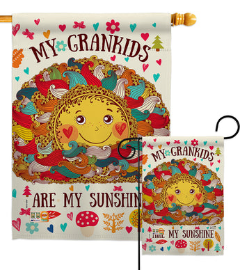 Grandkids Are My Sunshine - Family Special Occasion Vertical Impressions Decorative Flags HG137148 Made In USA