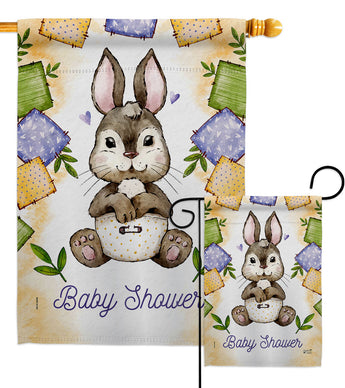 Bunny Baby Shower - Family Special Occasion Vertical Impressions Decorative Flags HG137603 Made In USA