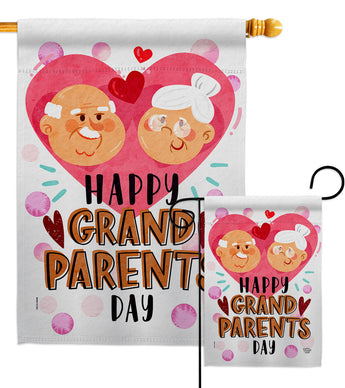 Happy Grandparents Day - Family Special Occasion Vertical Impressions Decorative Flags HG192612 Made In USA