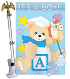 It's a Boy - Family Special Occasion Vertical Applique Decorative Flags HG115034
