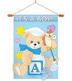 It's a Boy - Family Special Occasion Vertical Applique Decorative Flags HG115034