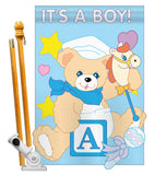 It's a Boy - Family Special Occasion Vertical Applique Decorative Flags HG115034