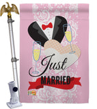 Just Married - Family Special Occasion Vertical Impressions Decorative Flags HG115102 Made In USA