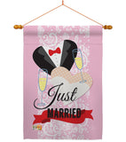 Just Married - Family Special Occasion Vertical Impressions Decorative Flags HG115102 Made In USA