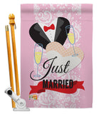 Just Married - Family Special Occasion Vertical Impressions Decorative Flags HG115102 Made In USA