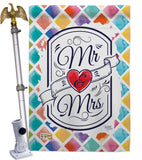 Mr & Mrs - Family Special Occasion Vertical Impressions Decorative Flags HG115112 Made In USA