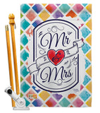 Mr & Mrs - Family Special Occasion Vertical Impressions Decorative Flags HG115112 Made In USA