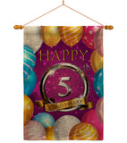 Happy 5th Anniversary - Family Special Occasion Vertical Impressions Decorative Flags HG115184 Made In USA