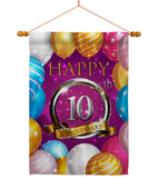 Happy 10th Anniversary - Family Special Occasion Vertical Impressions Decorative Flags HG115185 Made In USA