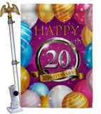 Happy 20th Anniversary - Family Special Occasion Vertical Impressions Decorative Flags HG115187 Made In USA