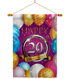 Happy 20th Anniversary - Family Special Occasion Vertical Impressions Decorative Flags HG115187 Made In USA