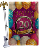 Happy 20th Anniversary - Family Special Occasion Vertical Impressions Decorative Flags HG115187 Made In USA