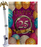 Happy 25th Anniversary - Family Special Occasion Vertical Impressions Decorative Flags HG115188 Made In USA