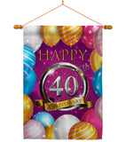 Happy 40th Anniversary - Family Special Occasion Vertical Impressions Decorative Flags HG115191 Made In USA