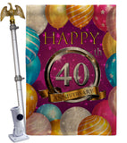 Happy 40th Anniversary - Family Special Occasion Vertical Impressions Decorative Flags HG115191 Made In USA