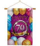 Happy 70th Anniversary - Family Special Occasion Vertical Impressions Decorative Flags HG115197 Made In USA