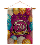 Happy 70th Anniversary - Family Special Occasion Vertical Impressions Decorative Flags HG115197 Made In USA