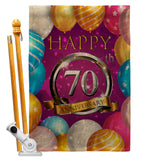 Happy 70th Anniversary - Family Special Occasion Vertical Impressions Decorative Flags HG115197 Made In USA