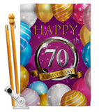 Happy 70th Anniversary - Family Special Occasion Vertical Impressions Decorative Flags HG115197 Made In USA