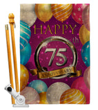 Happy 75th Anniversary - Family Special Occasion Vertical Impressions Decorative Flags HG115198 Made In USA