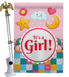 It's a Baby Girl - Family Special Occasion Vertical Impressions Decorative Flags HG115216 Made In USA